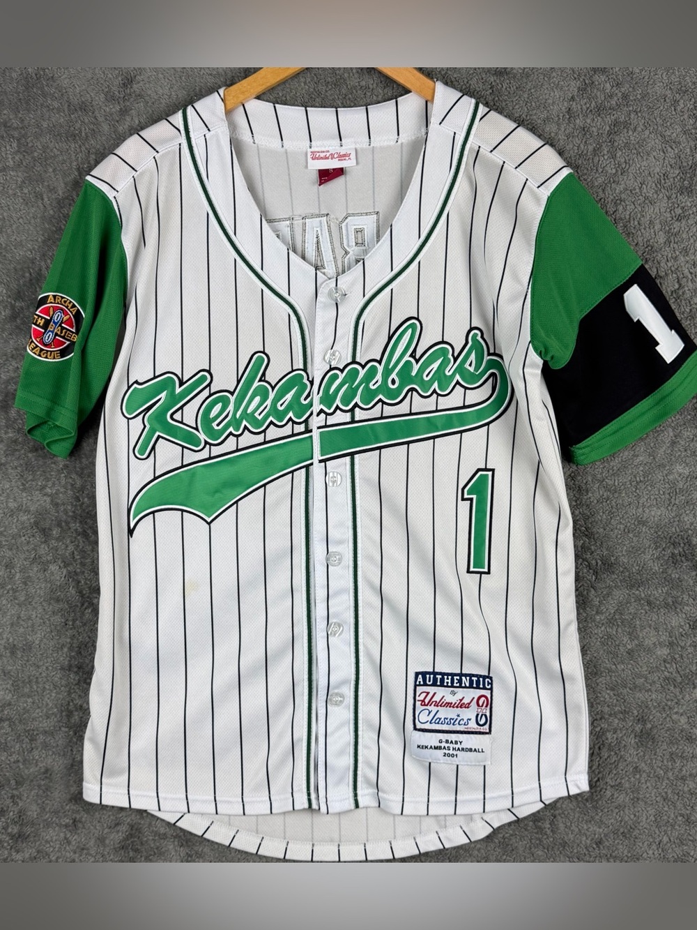 G-Baby Jarius Evans #1 Kekambas Hardball Movie Baseball Jersey Stitched Sz Small